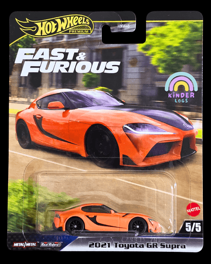 Premium Hot Wheels 2021 Toyota GR Supra - F&F - F9 The Fast Saga - Kinder Logs