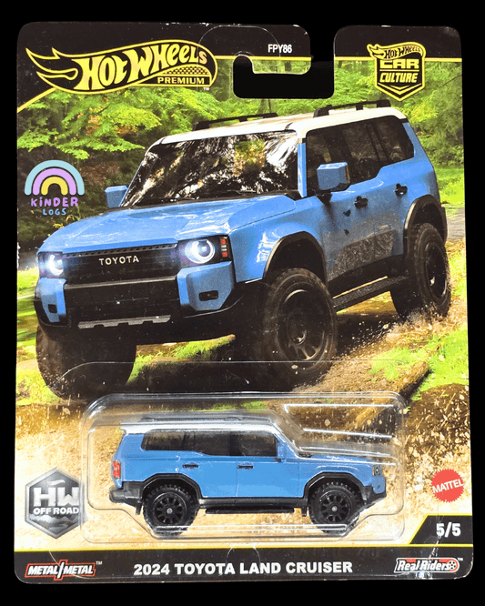 Premium Hot Wheels 2024 Toyota Land Cruiser - Blue (Creased Card) - Kinder Logs