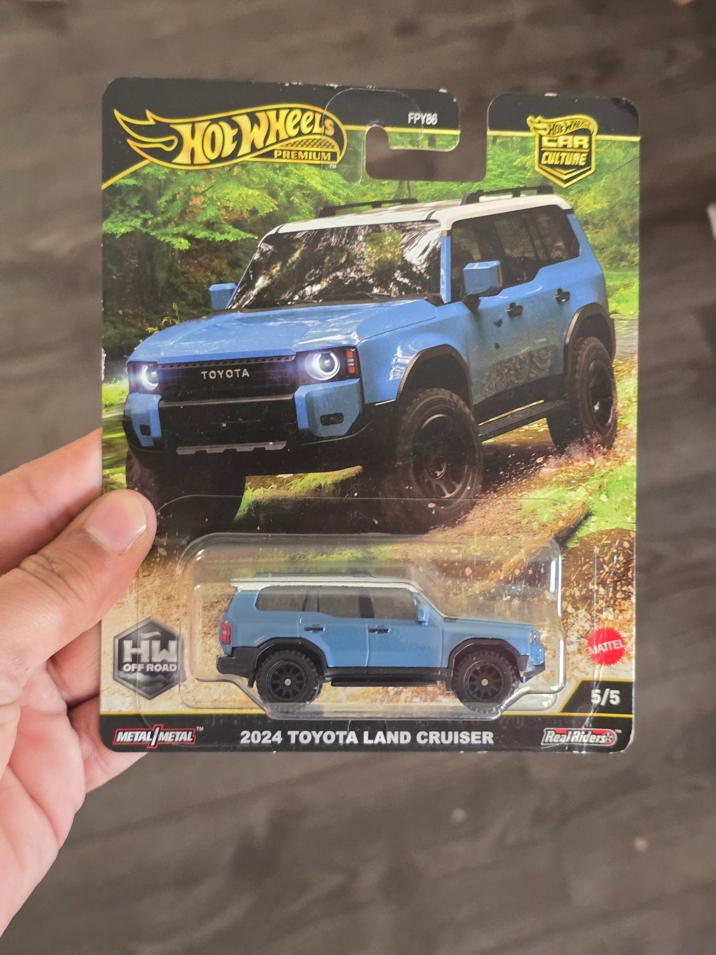 Premium Hot Wheels 2024 Toyota Land Cruiser - Blue (Creased Card) - Kinder Logs