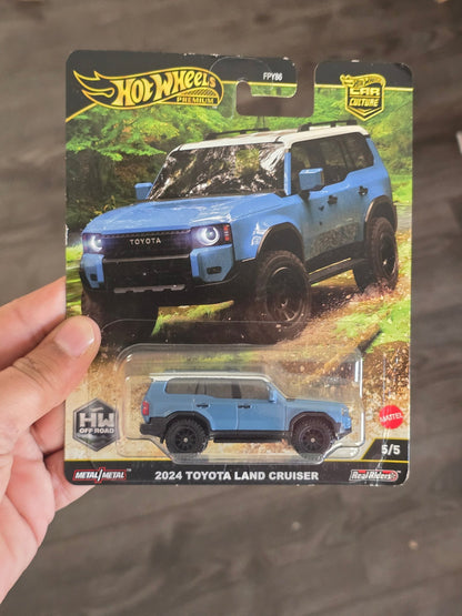 Premium Hot Wheels 2024 Toyota Land Cruiser - Blue (Creased Card) - Kinder Logs