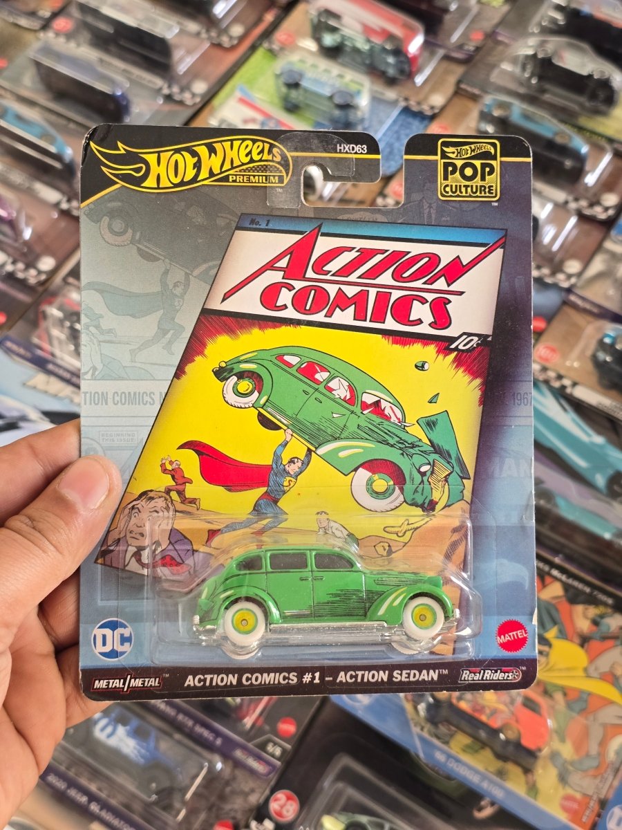 Premium Hot Wheels Action Comics #1 - Action Sedan (Imported) - Kinder Logs