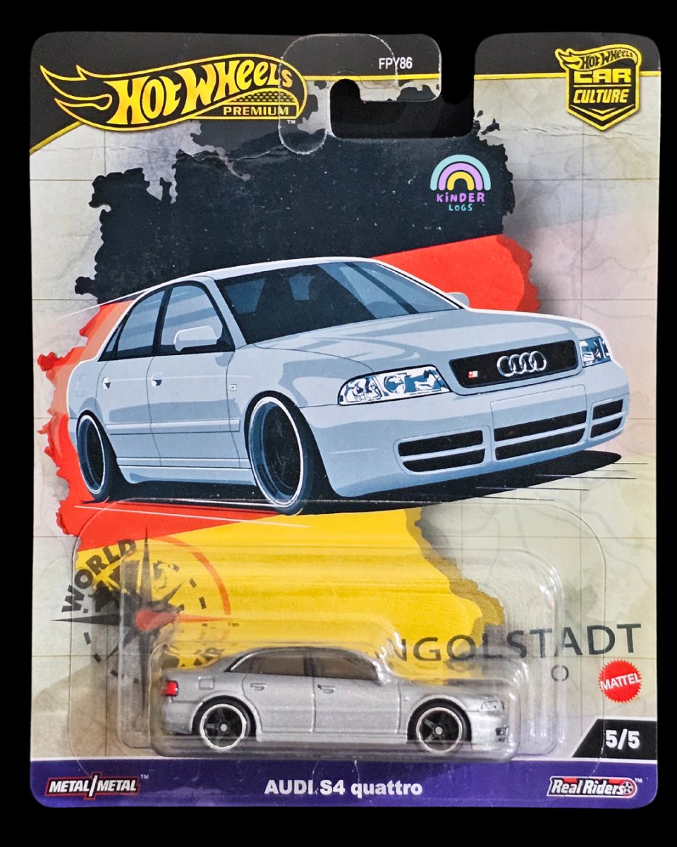 Premium Hot Wheels Audi S4 Quattro (Creased Card) - Kinder Logs