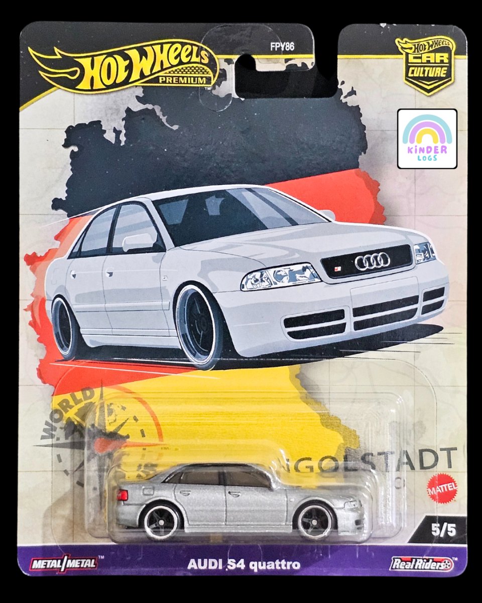 Premium Hot Wheels Audi S4 Quattro (Silver) - Kinder Logs