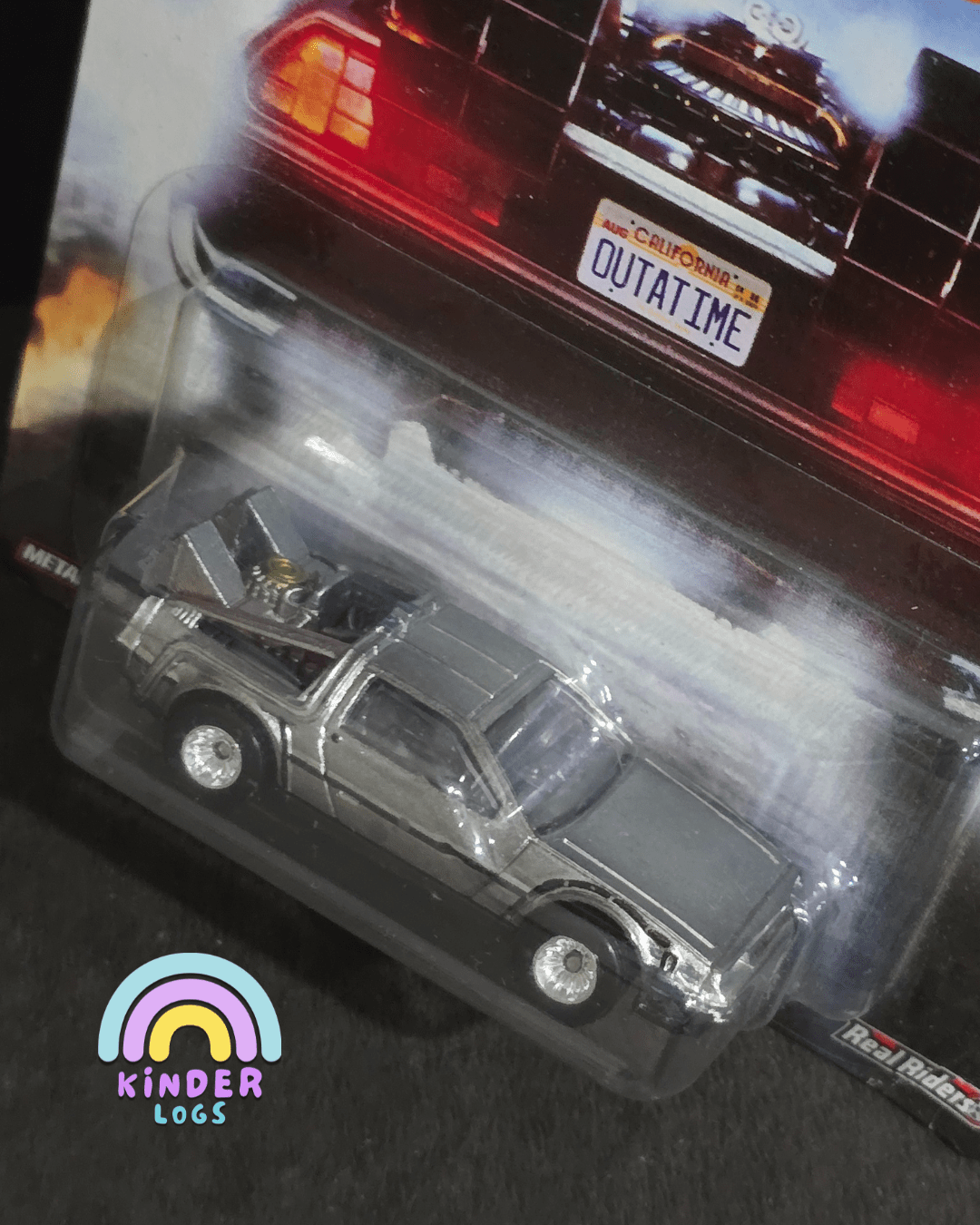 Premium Hot Wheels 'Back To The Future' Time Machine - Kinder Logs