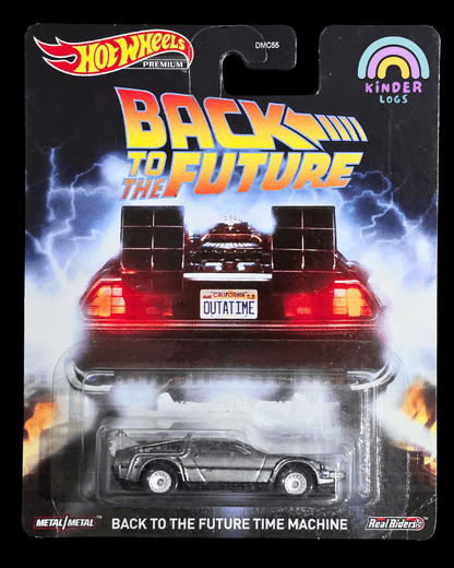 Premium Hot Wheels 'Back To The Future' Time Machine - Kinder Logs
