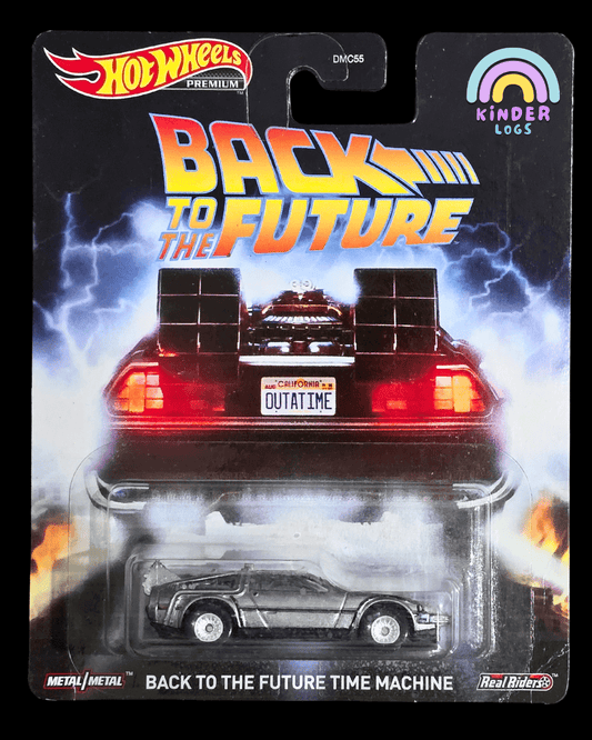 Premium Hot Wheels 'Back To The Future' Time Machine - Kinder Logs