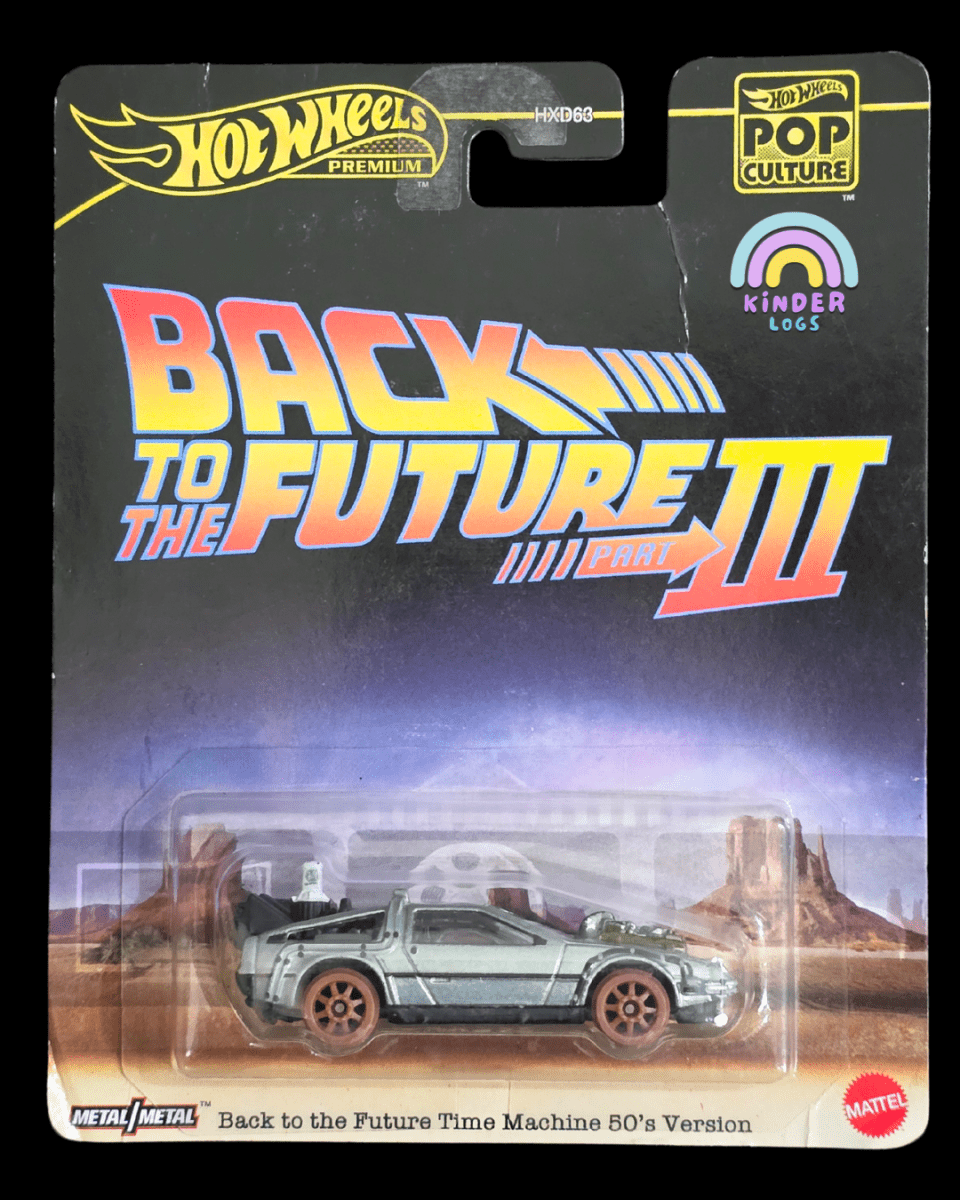 Premium Hot Wheels 'Back To The Future' Time Machine 50's Version (Imported) - Kinder Logs