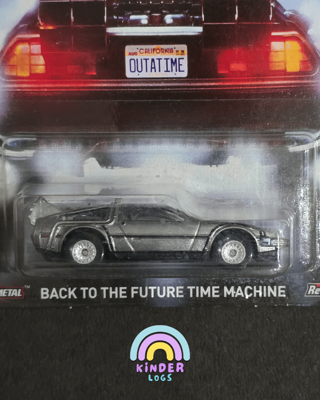 Premium Hot Wheels 'Back To The Future' Time Machine - Kinder Logs