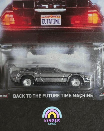 Premium Hot Wheels 'Back To The Future' Time Machine - Kinder Logs