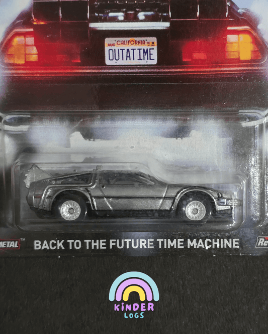 Premium Hot Wheels 'Back To The Future' Time Machine - Kinder Logs