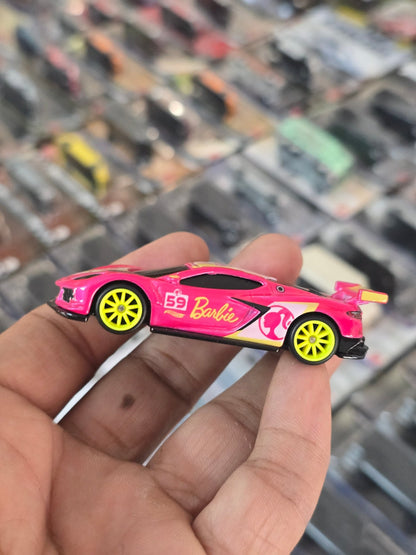 Premium Hot Wheels Barbie Car - Chevrolet Corvette C8.R (Uncarded) - Kinder Logs
