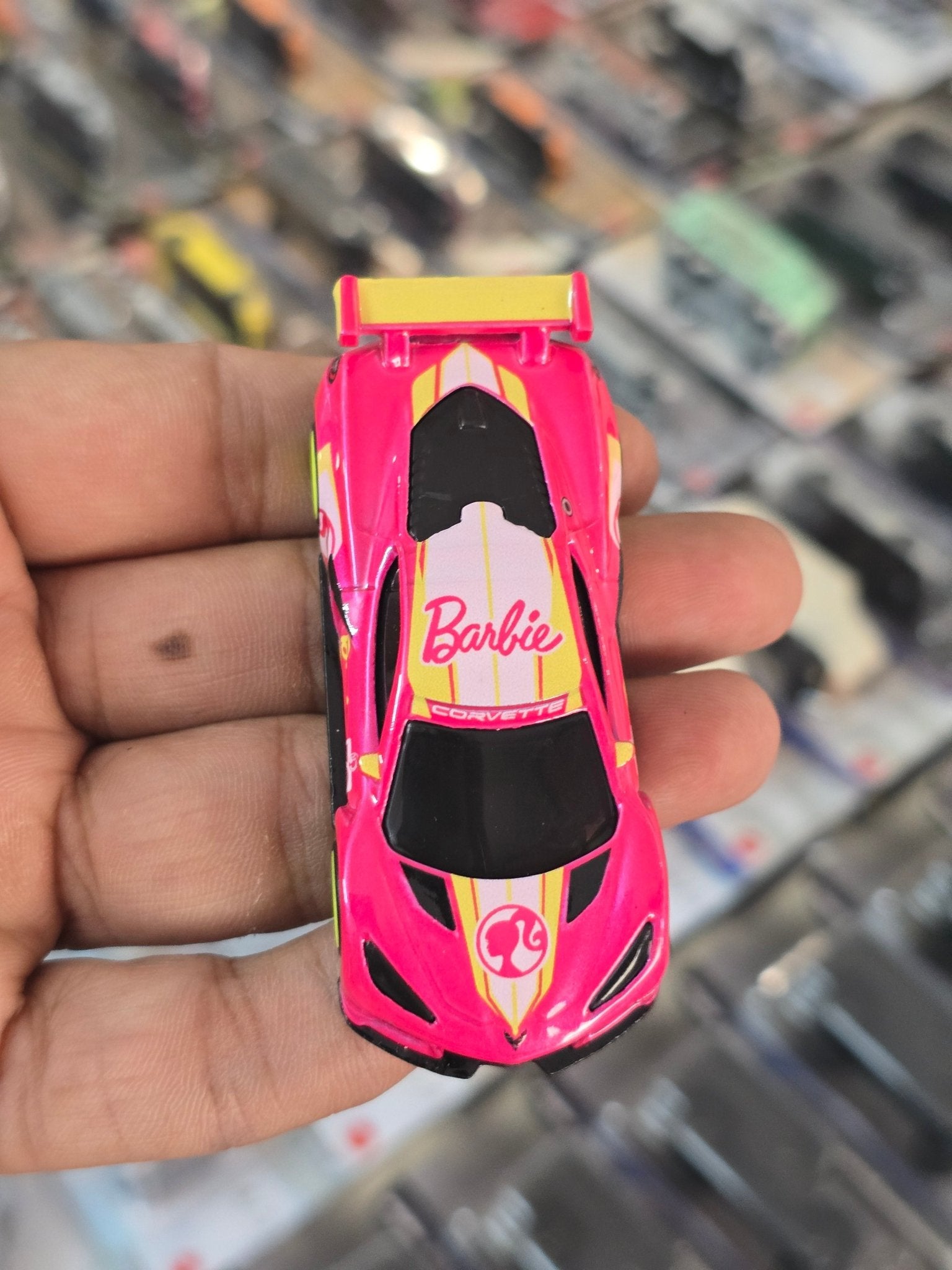 Premium Hot Wheels Barbie Car - Chevrolet Corvette C8.R (Uncarded) - Kinder Logs