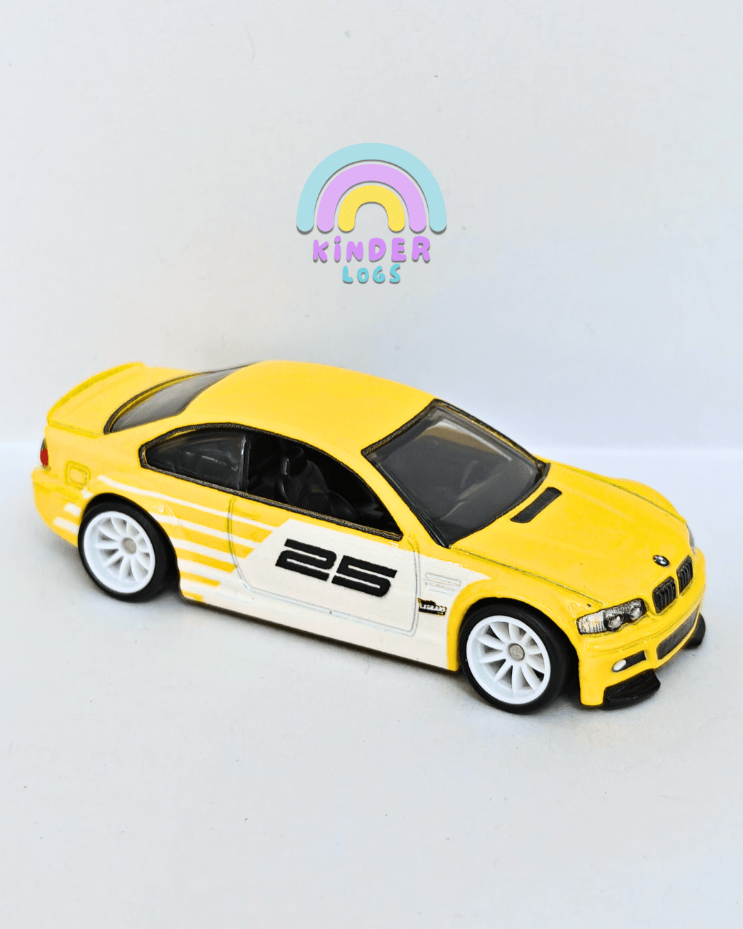 Premium Hot Wheels BMW M3 - Yellow (Uncarded - New) - Kinder Logs