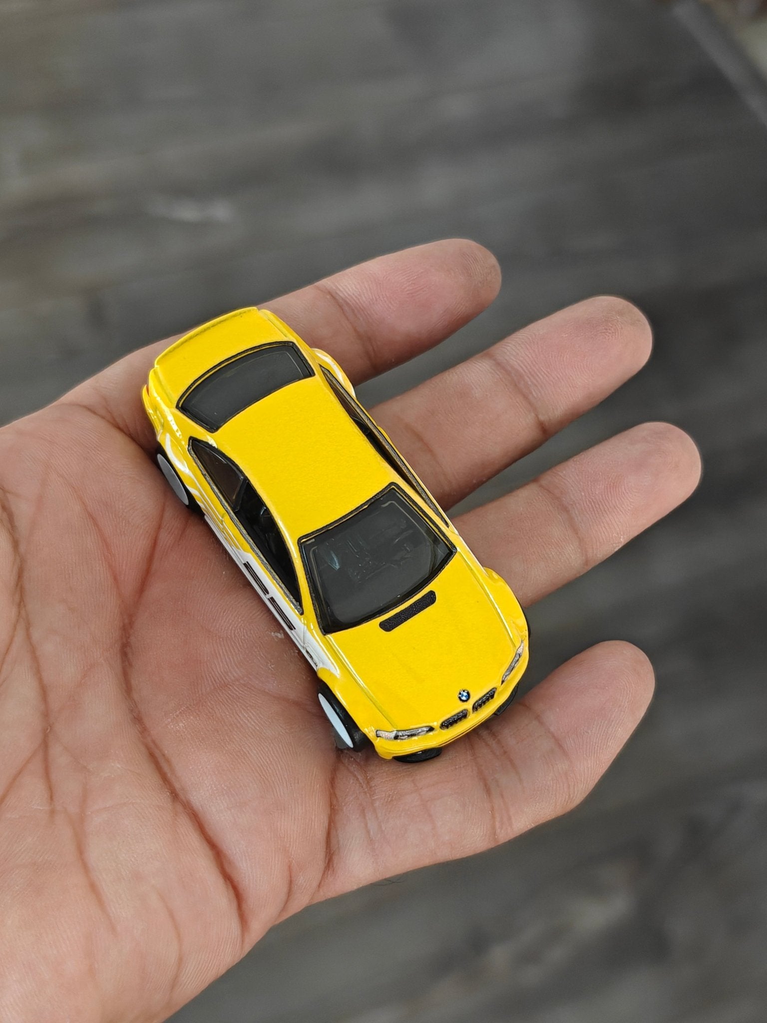 Premium Hot Wheels BMW M3 - Yellow (Uncarded - New) - Kinder Logs