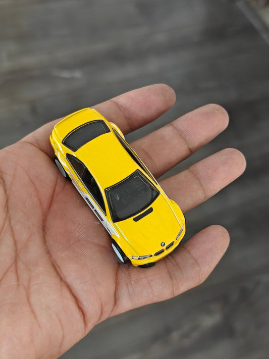 Premium Hot Wheels BMW M3 - Yellow (Uncarded - New) - Kinder Logs