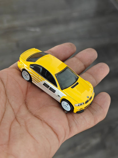 Premium Hot Wheels BMW M3 - Yellow (Uncarded - New) - Kinder Logs
