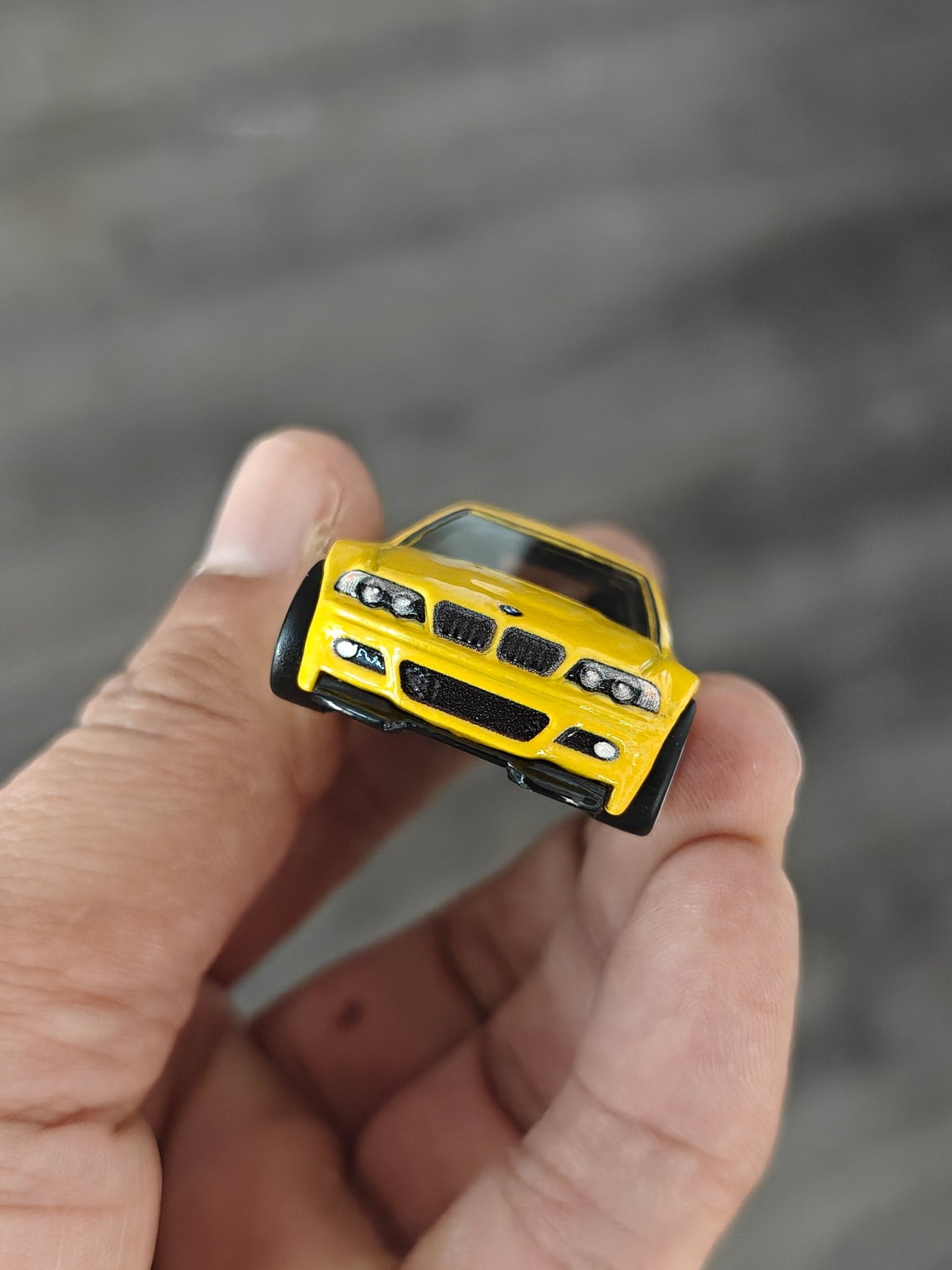 Premium Hot Wheels BMW M3 - Yellow (Uncarded - New) - Kinder Logs