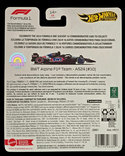 Premium Hot Wheels BWT Alpine F1 Team - A524 (10) - Imported - Kinder Logs