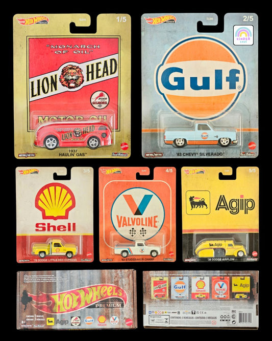 Premium Hot Wheels Collector Edition 5 - Car Vintage Oil Set - Kinder Logs