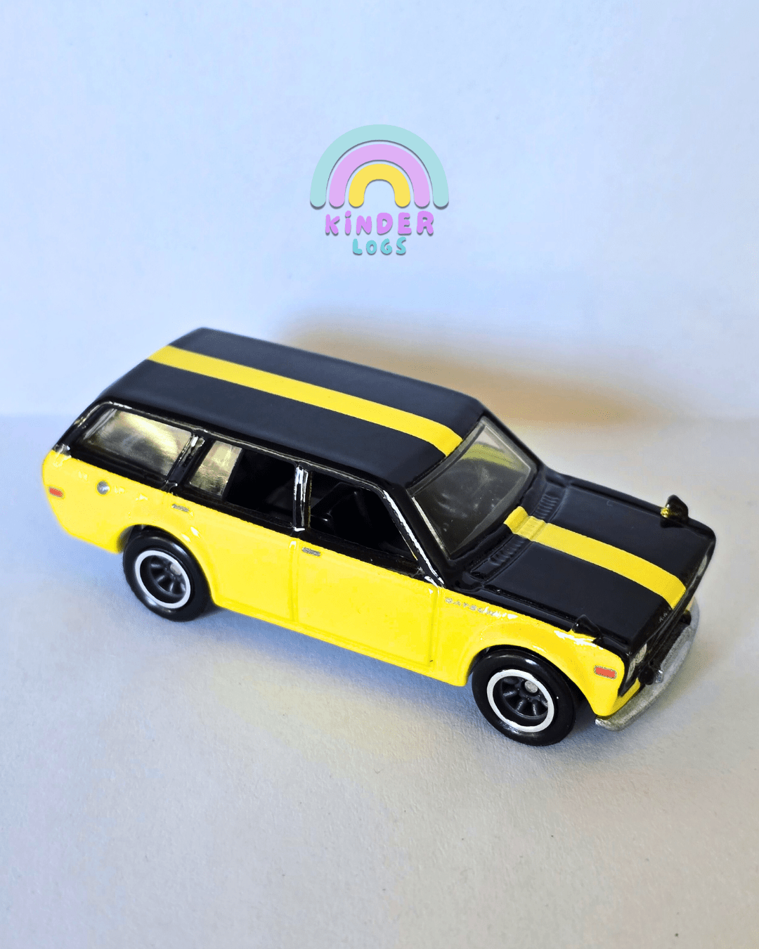 Premium Hot Wheels Datsun 510 Wagon - Yellow - Black (Uncarded - New) - Kinder Logs