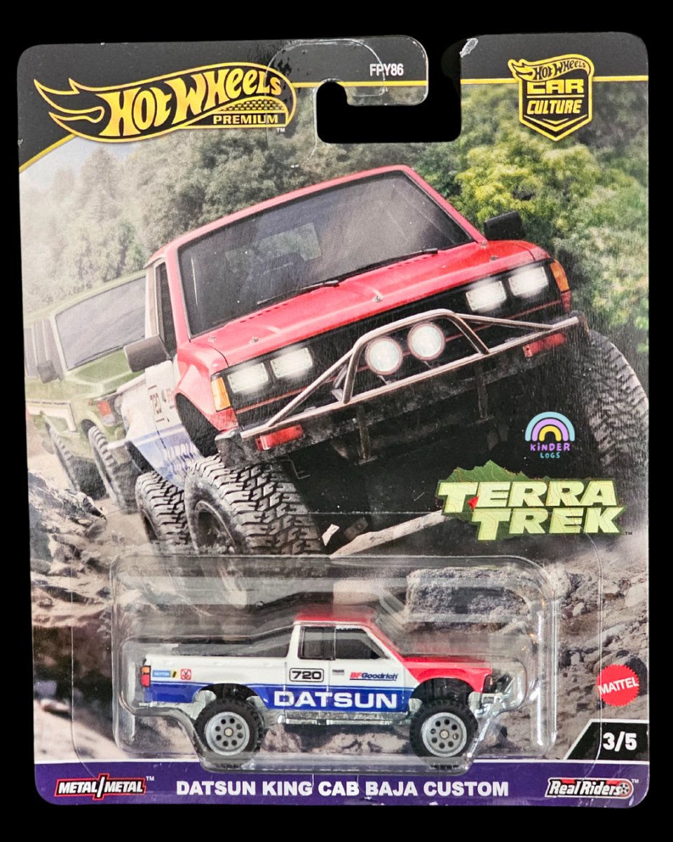 Premium Hot Wheels Datsun King Cab Baja Custom - Terra Trek - Kinder Logs