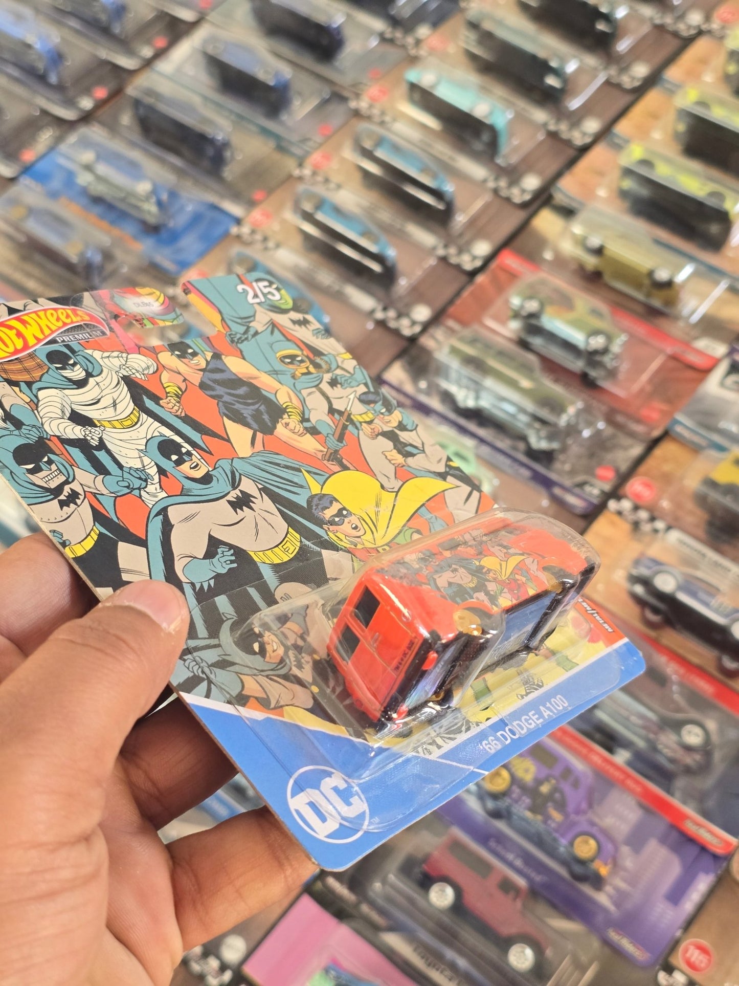 Premium Hot Wheels DC Batman 1966 Dodge A100 (Imported) - Taped Card - Kinder Logs