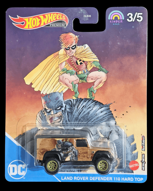 Premium Hot Wheels DC Batman & Robin Land Rover Defender 110 Hard Top - Kinder Logs