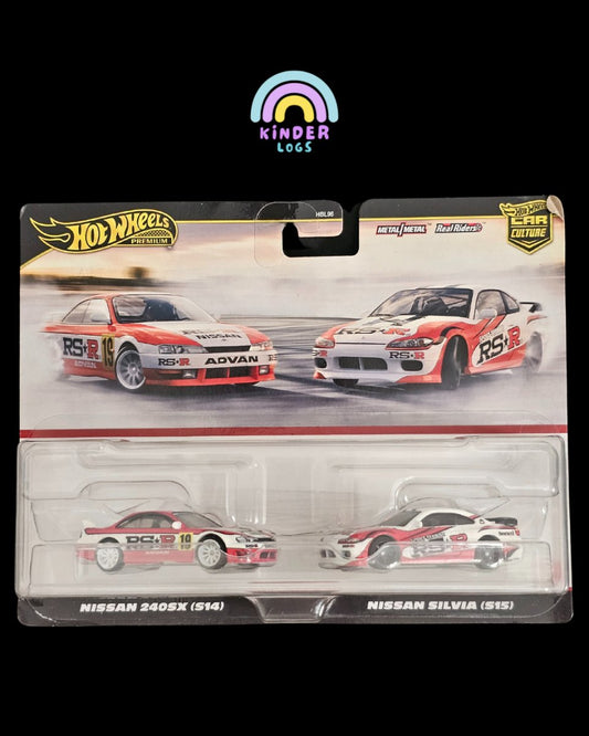 Premium Hot Wheels Duo Pack - Nissan 240SX (S14), Nissan Silvia (S15) - Kinder Logs