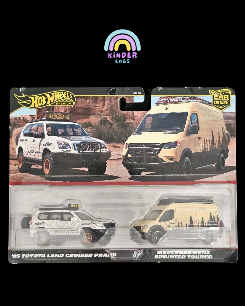 Premium Hot Wheels Duo Pack - Toyota LC Prado, Mercedes Sprinter - Kinder Logs