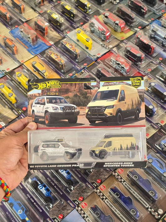 Premium Hot Wheels Duo Pack - Toyota LC Prado, Mercedes Sprinter - Kinder Logs