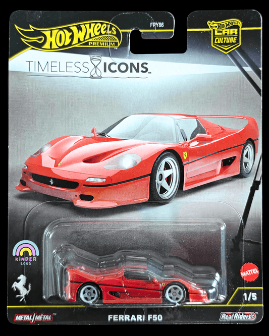 Premium Hot Wheels Ferrari F50 - Timeless Icons (Imported) - Kinder Logs