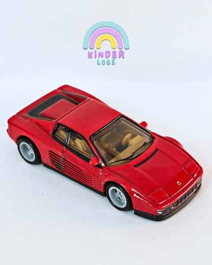 Premium Hot Wheels Ferrari Testarossa - Red (Uncarded - New) - Kinder Logs