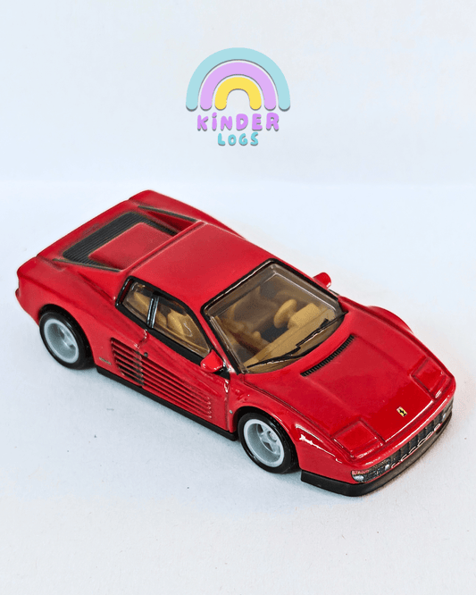 Premium Hot Wheels Ferrari Testarossa - Red (Uncarded - New) - Kinder Logs