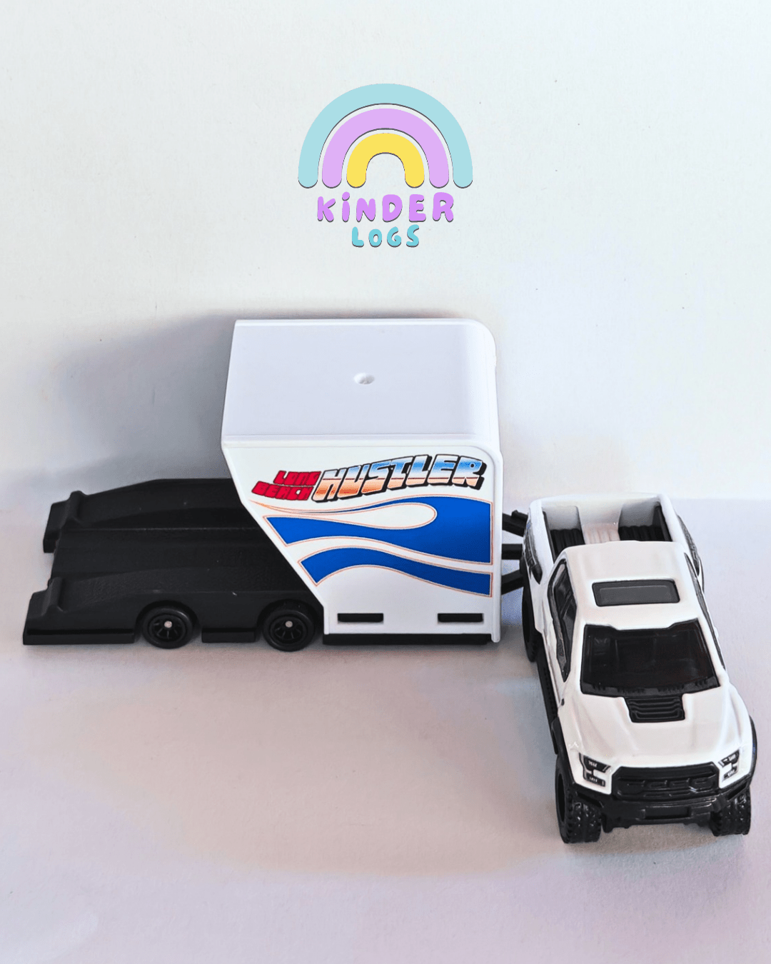 Premium Hot Wheels Ford F-150 Raptor With Open Trailer (Uncarded - New) - Kinder Logs
