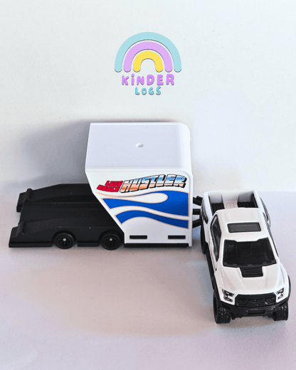 Premium Hot Wheels Ford F-150 Raptor With Open Trailer (Uncarded - New) - Kinder Logs