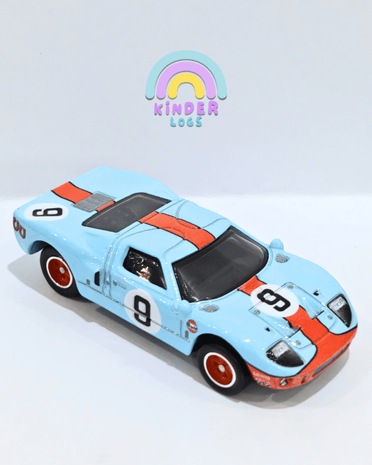 Premium Hot Wheels Ford GT-40 Gulf Edition (Uncarded - New) - Kinder Logs