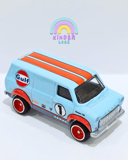Premium Hot Wheels Ford Transit Supervan Gulf Edition (Uncarded - New) - Kinder Logs