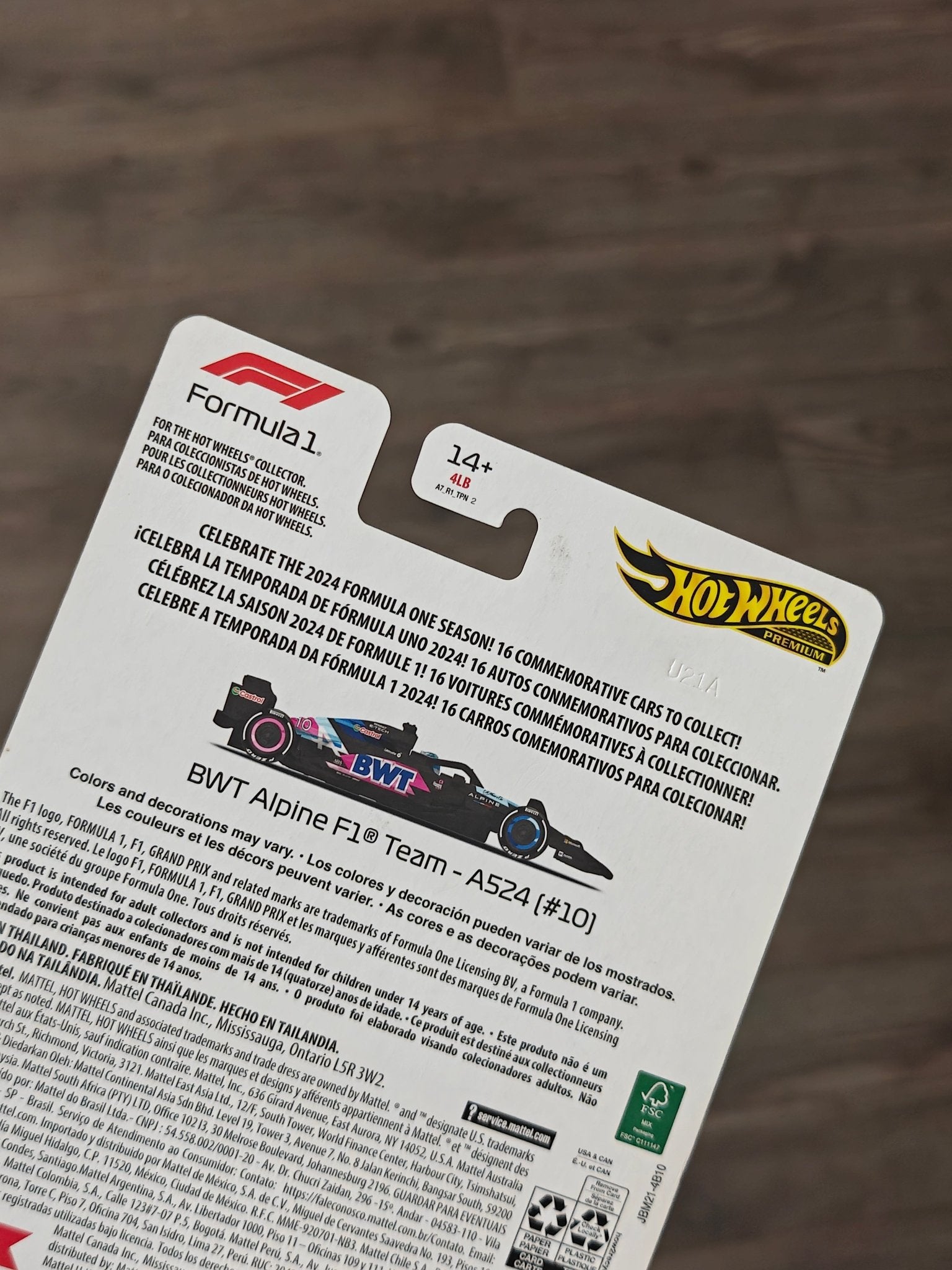 Premium Hot Wheels Formula 1 BWT Alpine A524 10 (Imported) - Kinder Logs