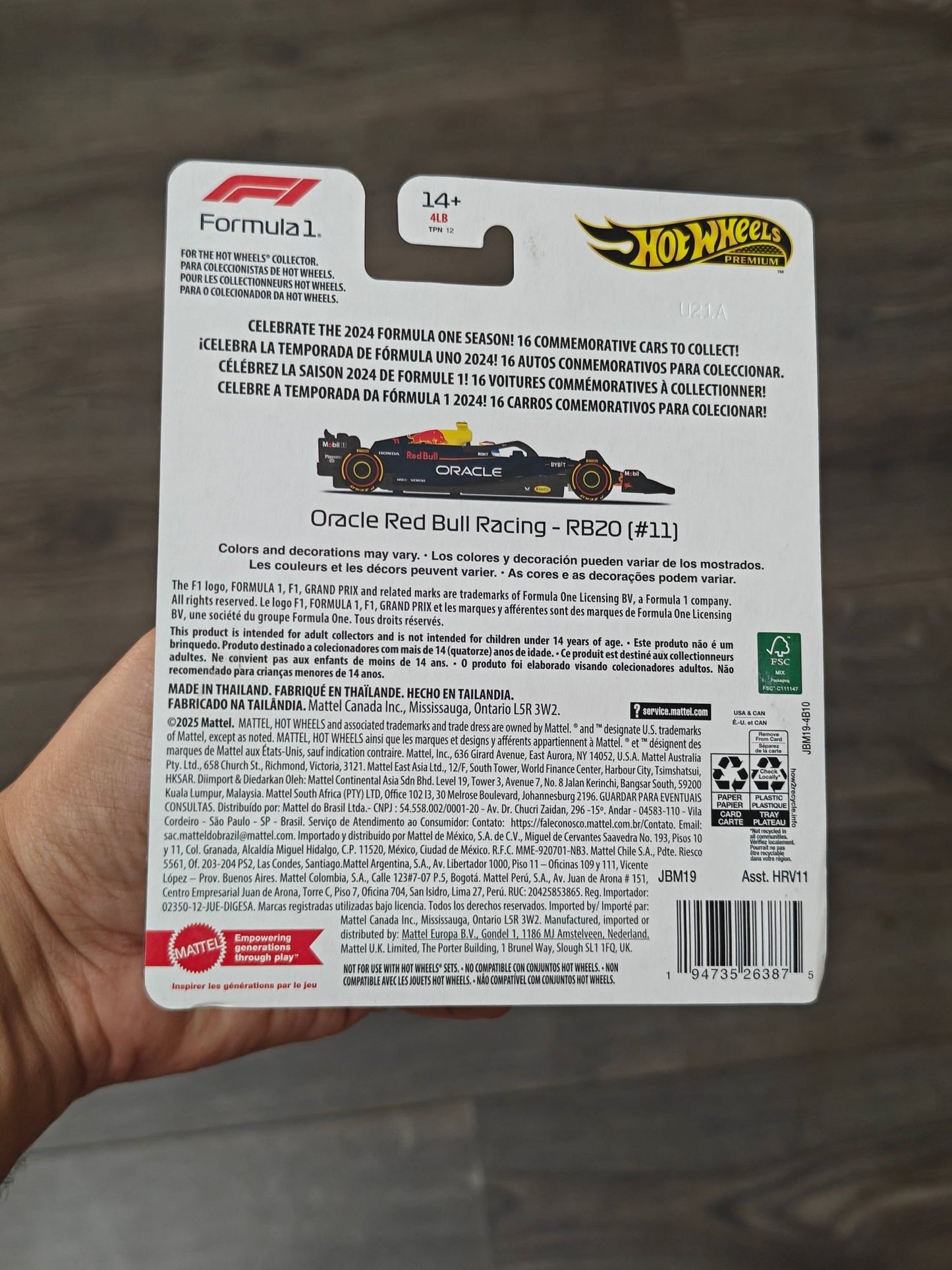 Premium Hot Wheels Formula 1 Oracle Red Bull Racing RB20 11 (Imported) - Kinder Logs