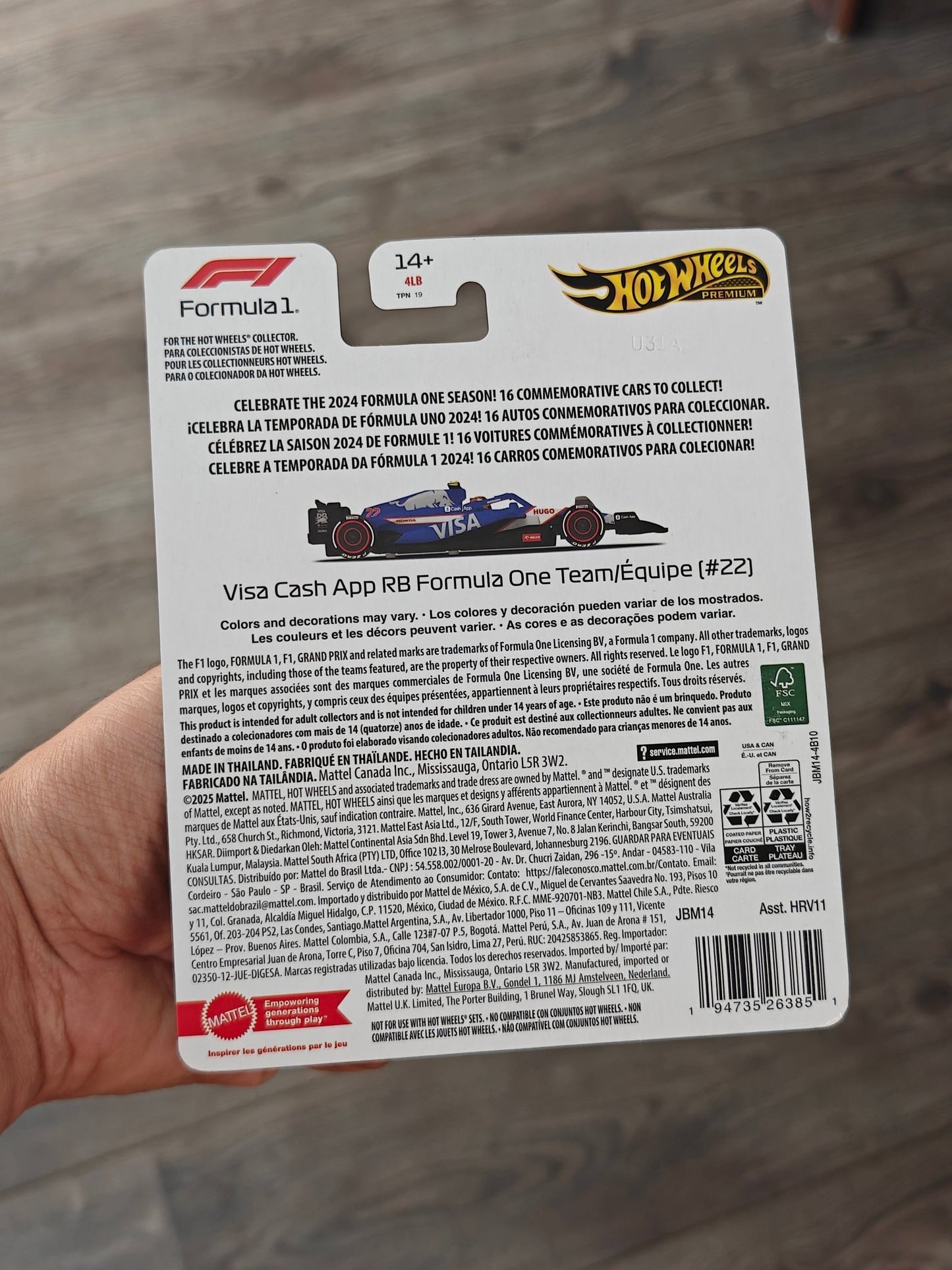 Premium Hot Wheels Formula One Visa Cash App RB 22 (Imported) - Kinder Logs