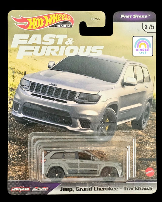 Premium Hot Wheels Jeep Grand Cherokee Trackhawk (Grey) - Kinder Logs