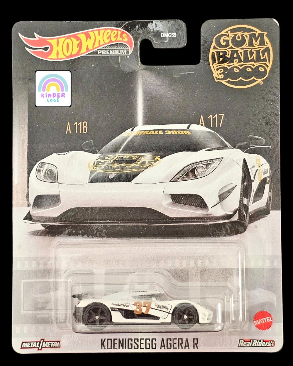 Premium Hot Wheels Koenigsegg Agera R Gumball 3000 - Kinder Logs