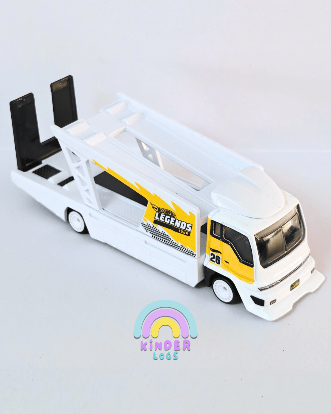 Premium Hot Wheels Kousoku Hauler - White (Uncarded - New) - Kinder Logs