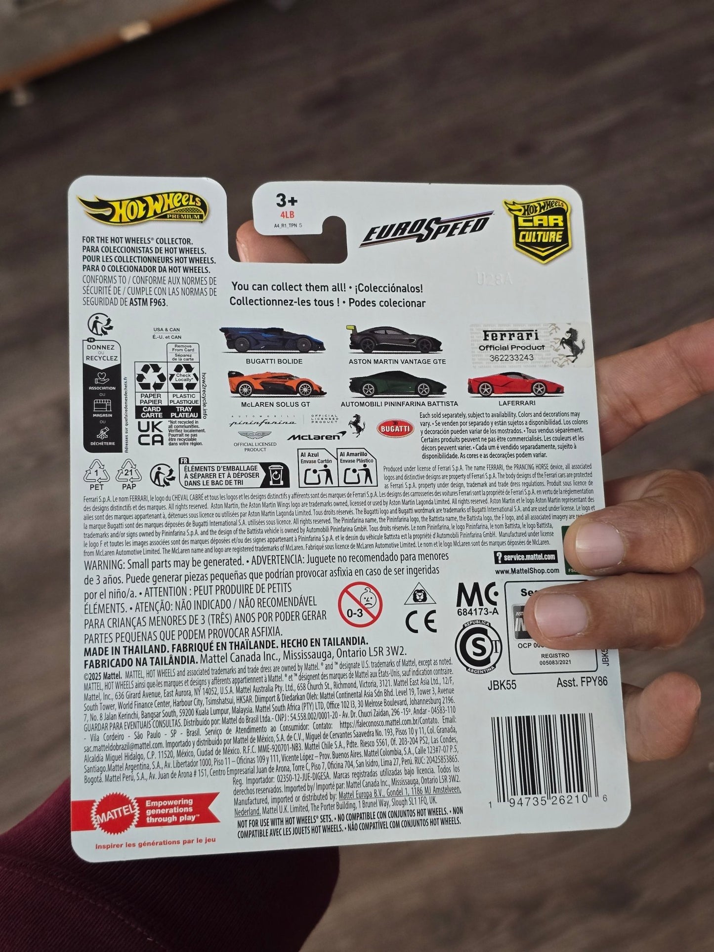 Premium Hot Wheels LaFerrari - Euro Speed (Imported) - Kinder Logs