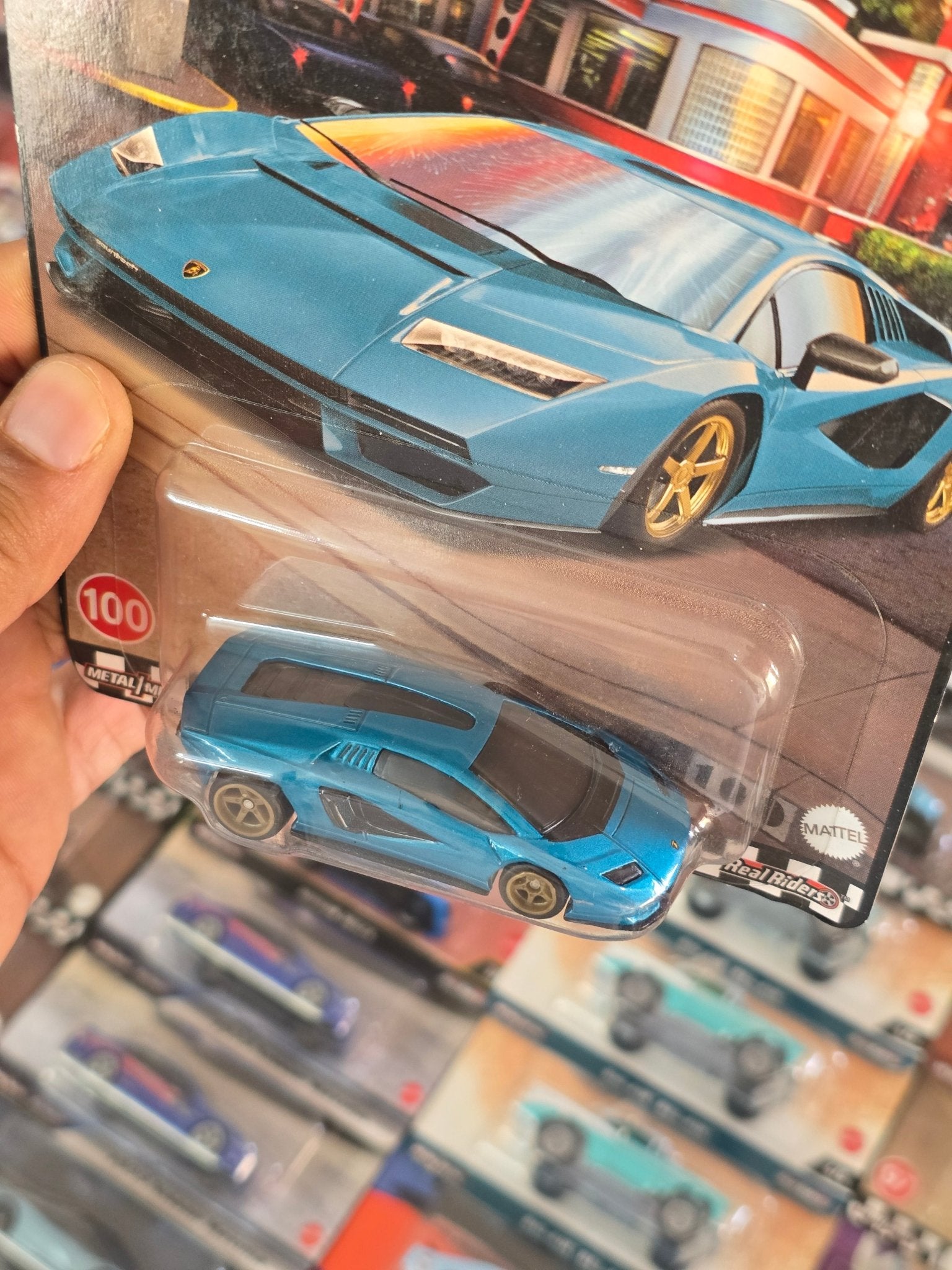 Premium Hot Wheels Lamborghini Countach LPI 800 - 4 - Blue (Imported) - Kinder Logs
