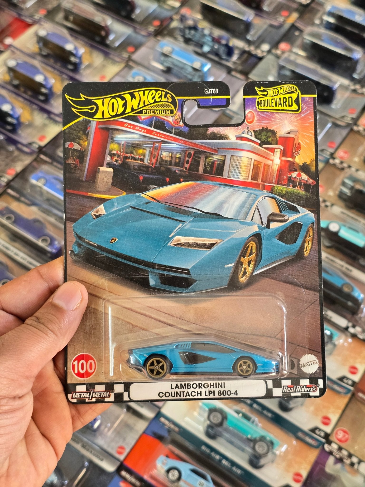 Premium Hot Wheels Lamborghini Countach LPI 800 - 4 - Blue (Imported) - Kinder Logs