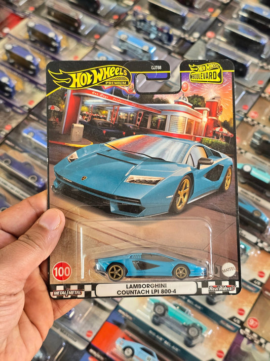 Premium Hot Wheels Lamborghini Countach LPI 800 - 4 - Blue (Imported) - Kinder Logs
