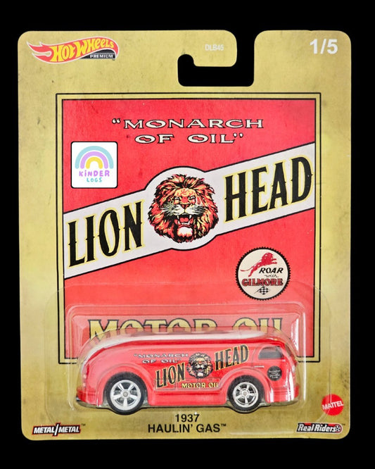 Premium Hot Wheels Lion Head 1937 Haulin' Gas - Kinder Logs