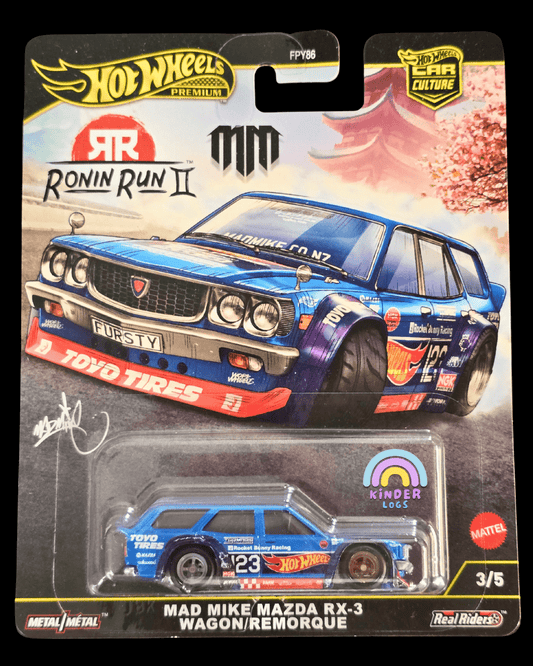 Premium Hot Wheels Mad Mike Mazda RX - 3 Wagon - Ronin Run II (Imported) - Kinder Logs
