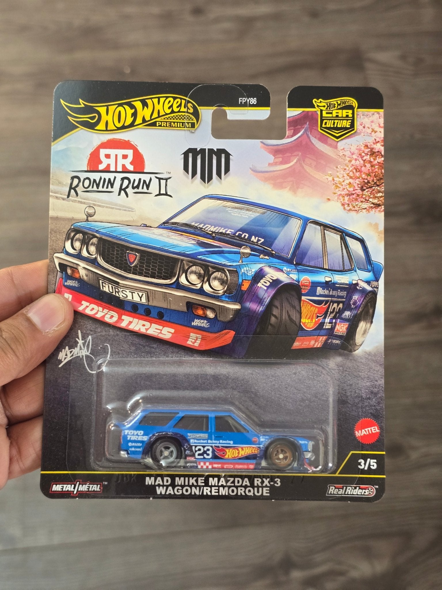 Premium Hot Wheels Mad Mike Mazda RX - 3 Wagon - Ronin Run II (Imported) - Kinder Logs